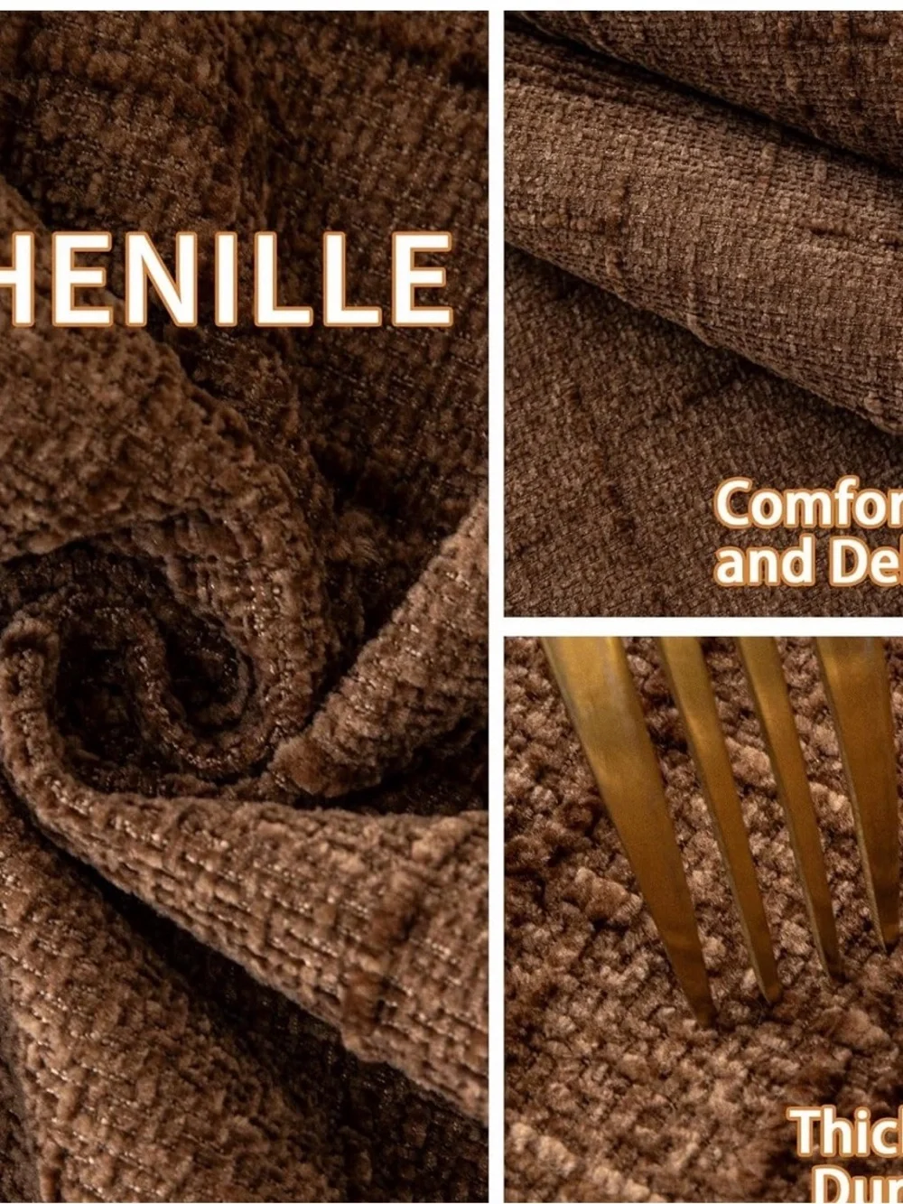 Brown Chenille Waterproof Washable Pet Sofa Cover for Dogs - Durable